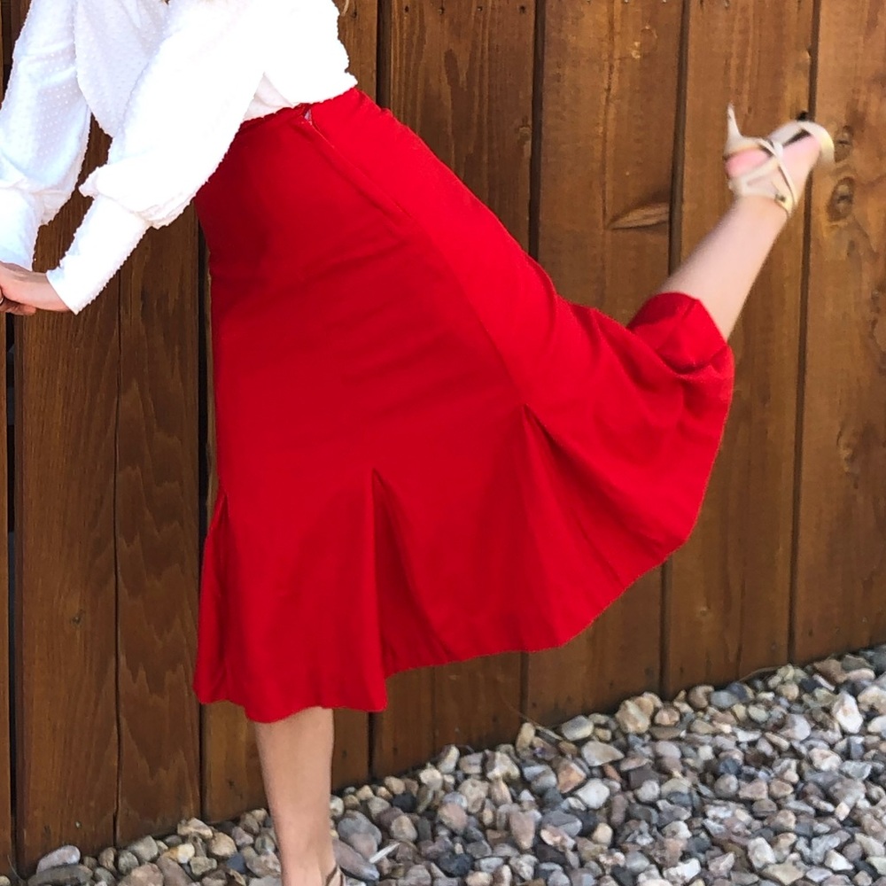 TRUE VINTAGE red 1940s kandel skirt great condition
